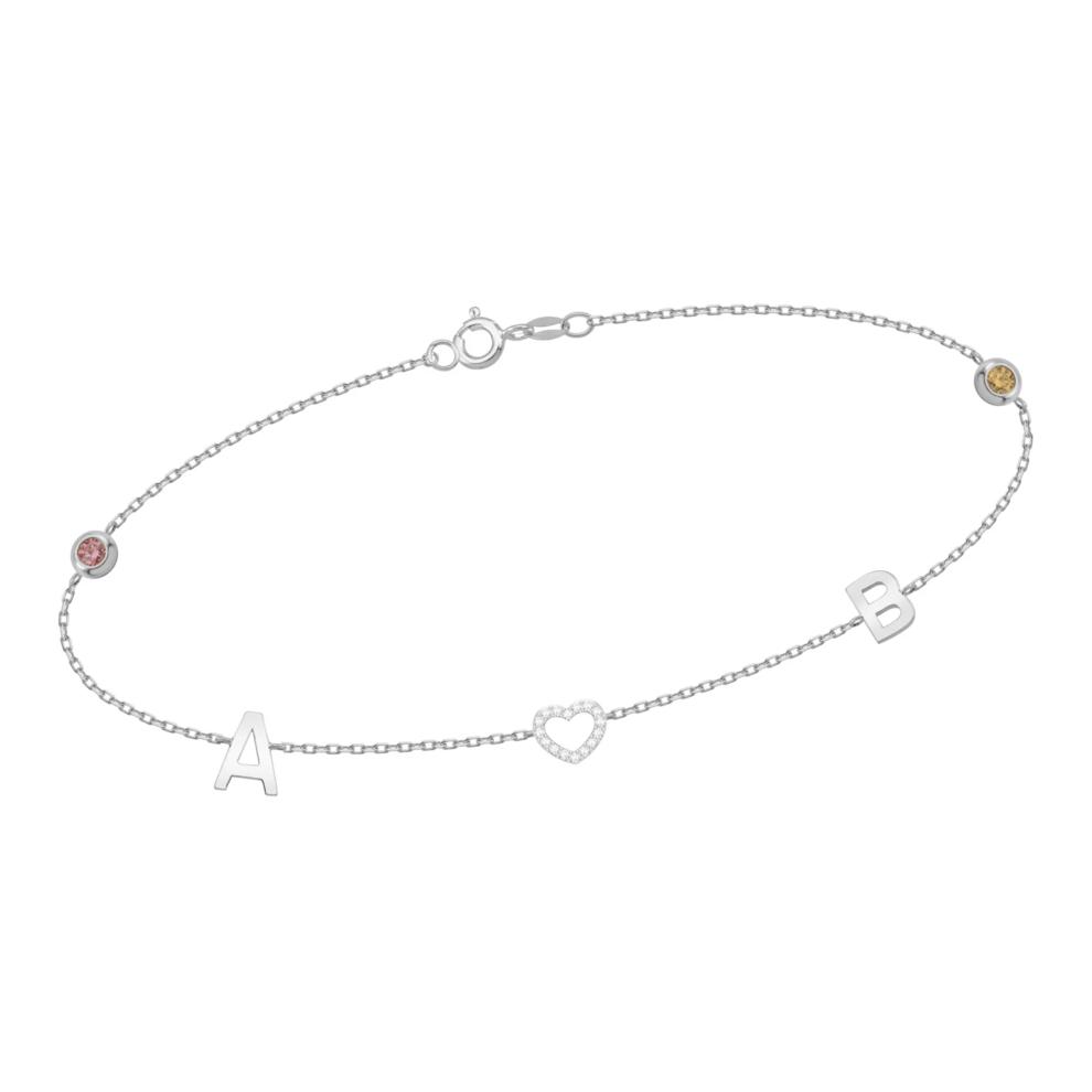 Custom Diamond Cut Cable Chain Initial Charm Name Bracelet 10K Yellow Gold