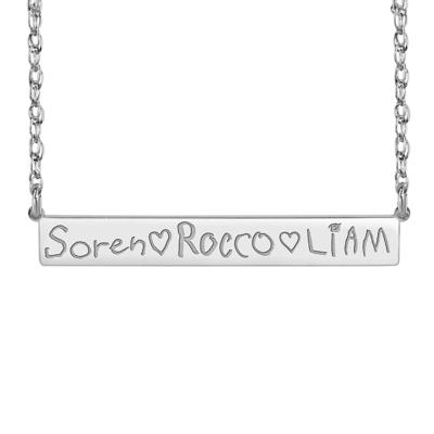 Handwriting Bar Necklace, 44MM