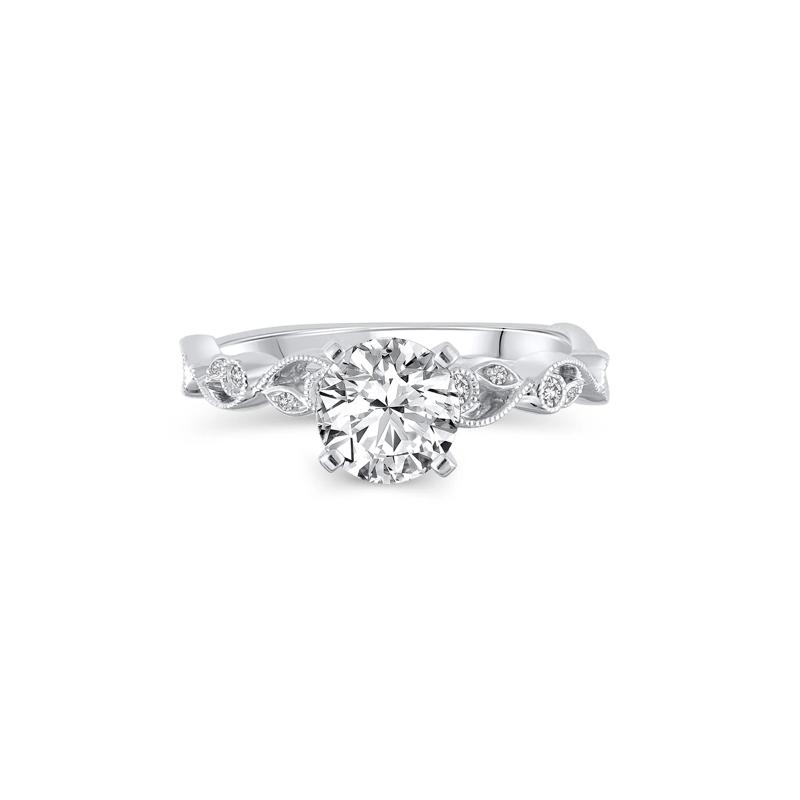 Diamond Accent Semi-Mount Engagement Ring in 14K White Gold &#40;Setting Only&#41; – Image 1 of 6