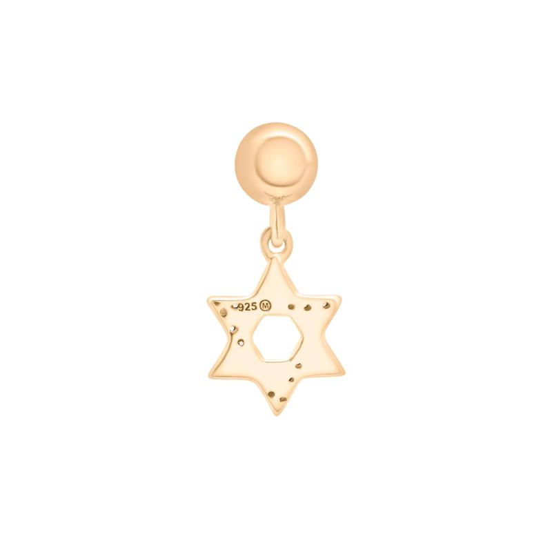 Diamond Accent Star of David Bead Charm in Vermeil – Image 3 of 3
