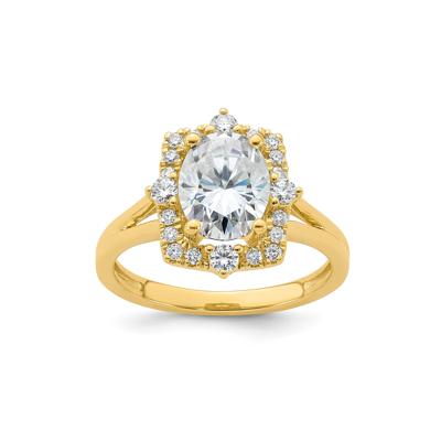 Lab-Created Moissanite Ornate Halo Ring in 10K Yellow Gold (2 1/4 ct. dew)