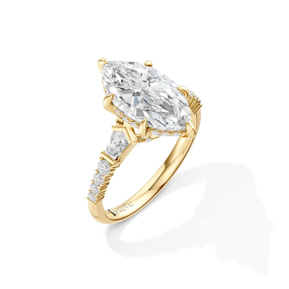 Cami Lab Grown Diamond Marquise Center Engagement Ring in 14K Yellow Gold (3 1/2 ct. tw.) – Image 2 of 4