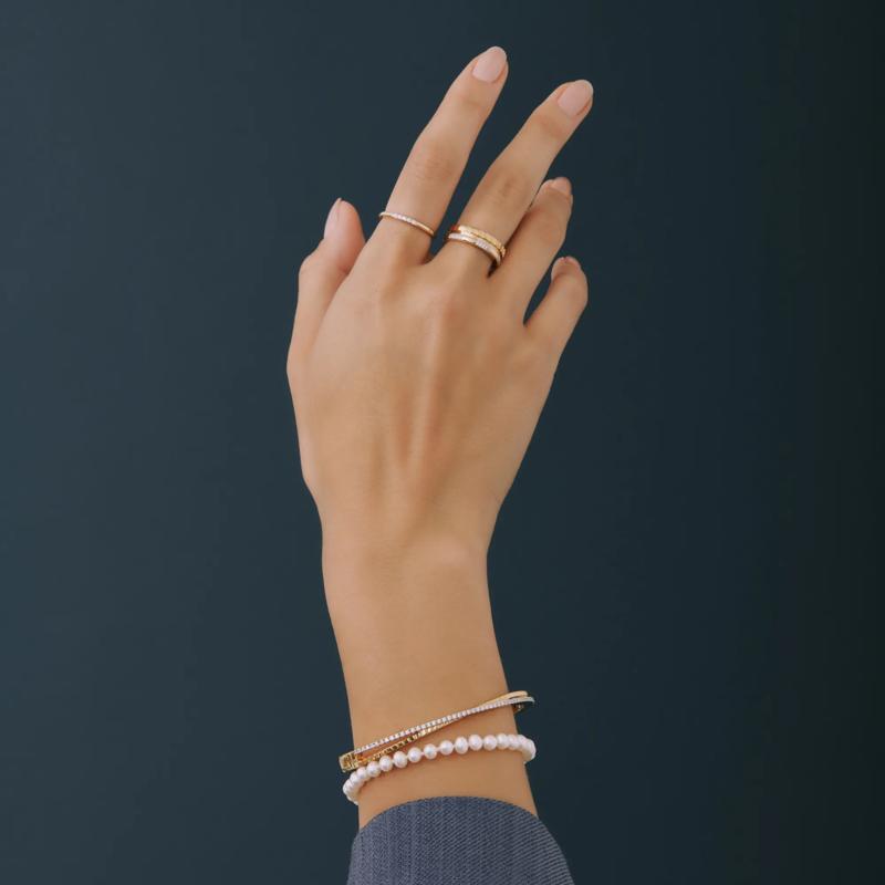 Diamond &#39;X&#39; Bangle Bracelet in Vermeil &#40;1/3 ct. tw.&#41; – Image 3 of 4