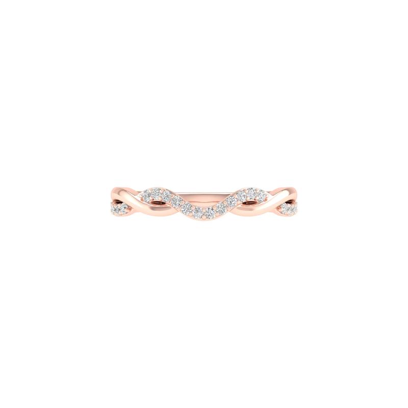 Diamond Contour Twist Band in 14K Rose Gold &#40;1/7 ct. tw.&#41; – Image 1 of 4