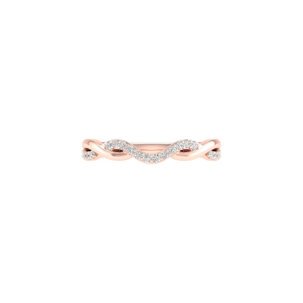 Diamond Contour Twist Band in 14K Rose Gold (1/7 ct. tw.) – Image 1 of 4