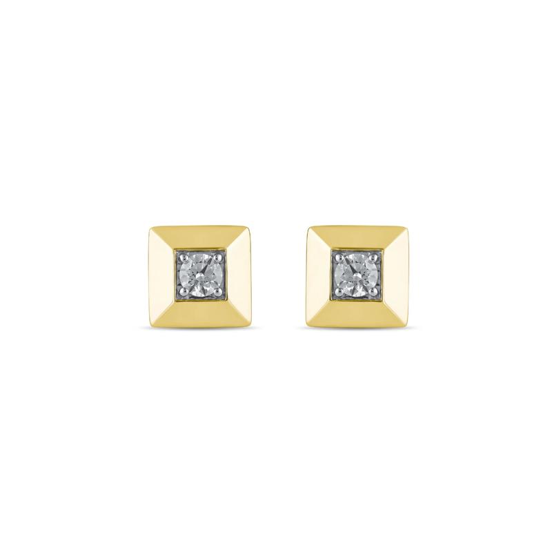 Men&#39;s Lab Grown Diamond Earrings in 10K Yellow Gold &#40;1 ct. tw.&#41; – Image 2 of 3