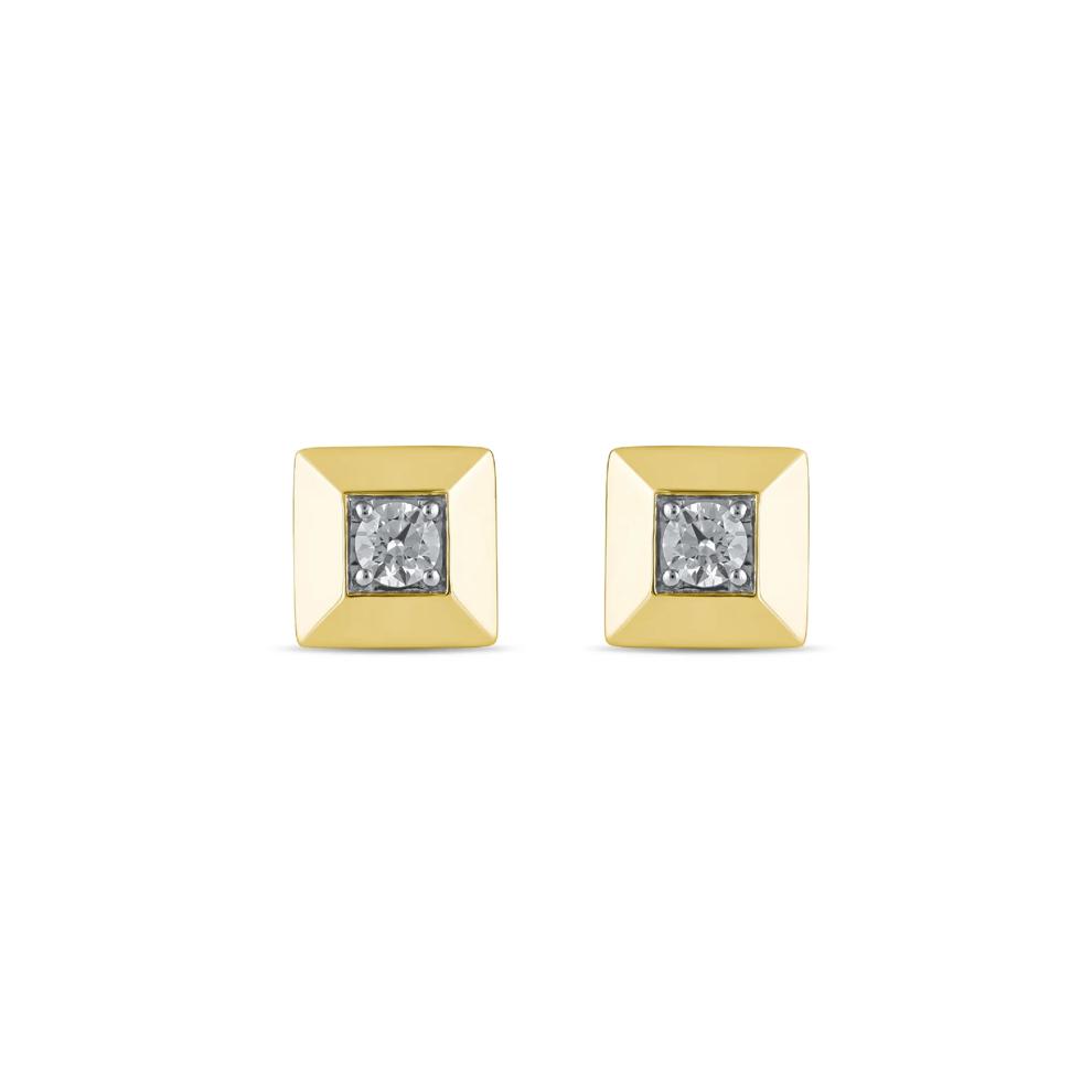 Men's Lab Grown Diamond Earrings in 10K Yellow Gold (1 ct. tw.) – Image 2 of 3