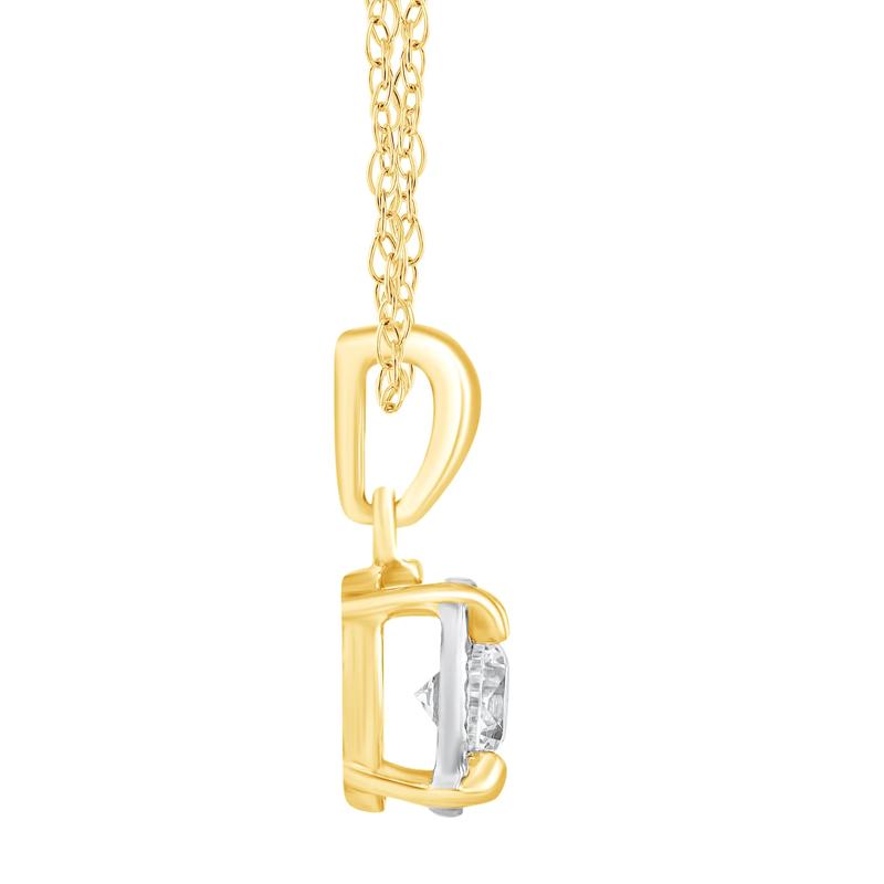 Diamond Pendant in 10K Yellow Gold &#40;1/8 ct. tw.&#41; – Image 2 of 3