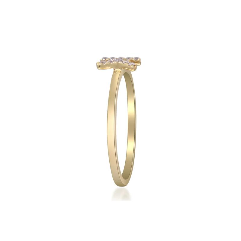 Diamond Accent "K" Initial Ring in 10K Yellow Gold – Image 3 of 5