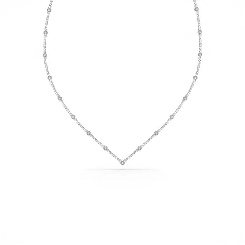 Lab Grown Diamond Round Diamond Necklace in 10K White Gold &#40;3 ct. tw.&#41; – Image 1 of 3