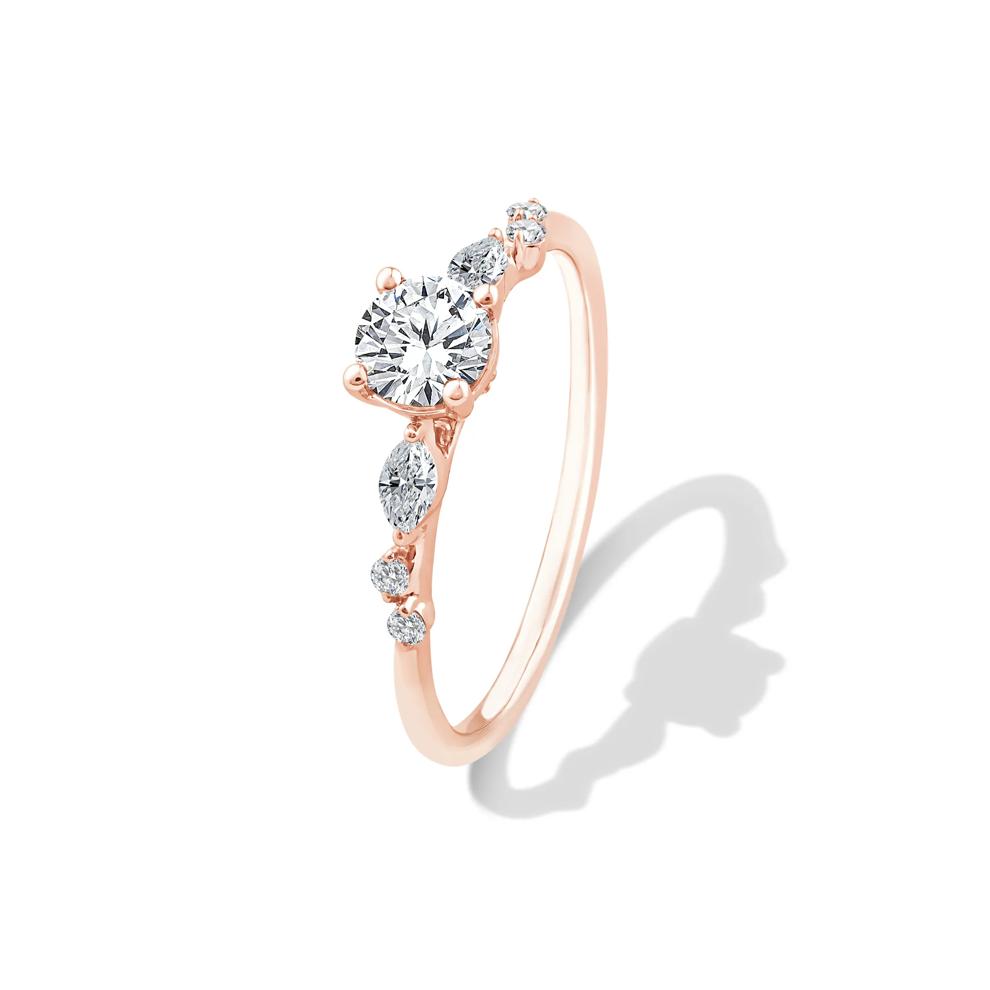 Diamond Round Center Engagement Ring in 10K Rose Gold (5/8 ct. tw.) – Image 4 of 4