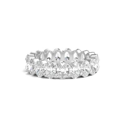 Lab Grown Oval Diamond Eternity Band in 14K White Gold (5 ct. tw.)
