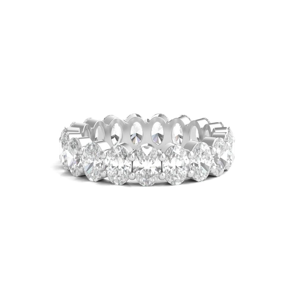 Lab Grown Oval Diamond Eternity Band in 14K White Gold (5 ct. tw.) – Image 1 of 3
