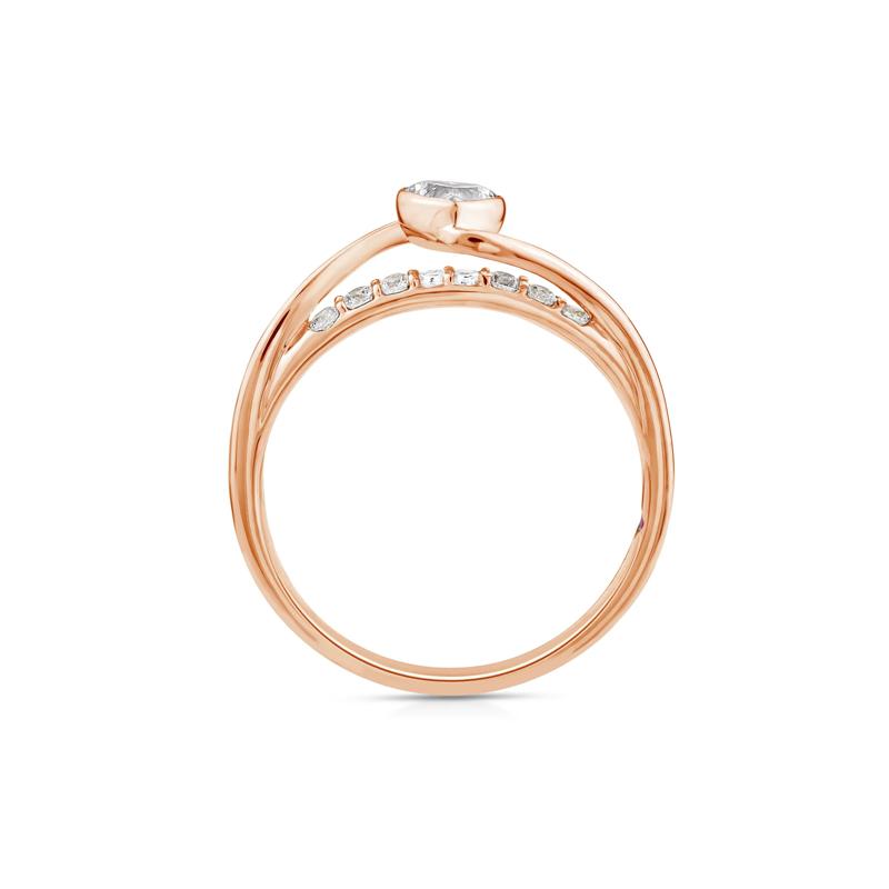 Lab Grown Diamond Heart Ring in 10K Rose Gold &#40;3/8 ct. tw.&#41; – Image 2 of 3