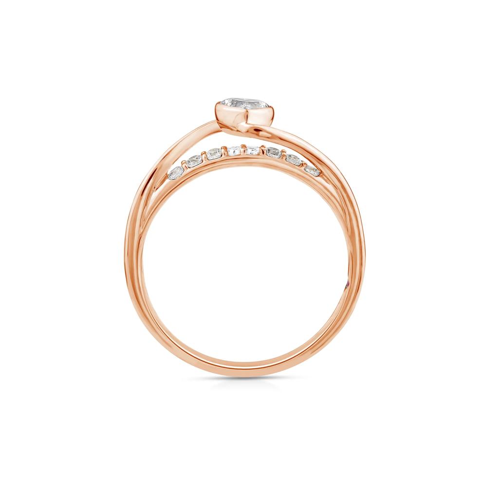 Lab Grown Diamond Heart Ring in 10K Rose Gold (3/8 ct. tw.) – Image 2 of 3
