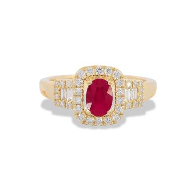 Ruby & Diamond Ring in 10K Yellow Gold (1/3 ct. tw.)