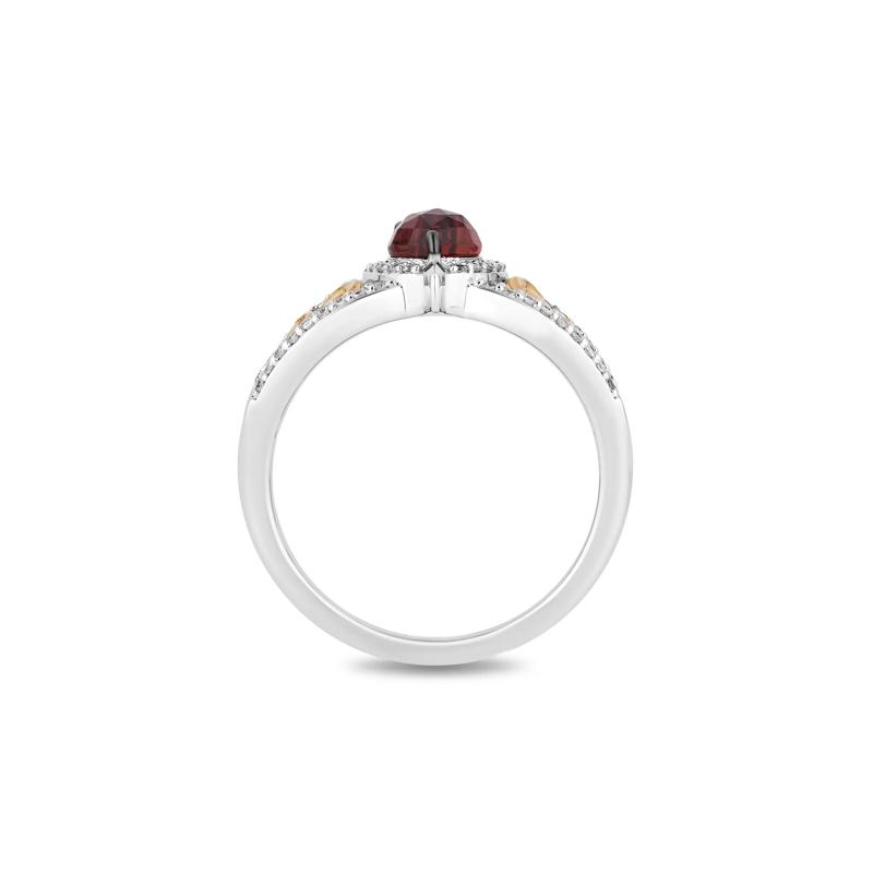 Evil Queen Garnet &amp; Diamond Ring in Sterling Silver &amp; 10K Yellow Gold &#40;1/5 ct. tw.&#41; – Image 2 of 4