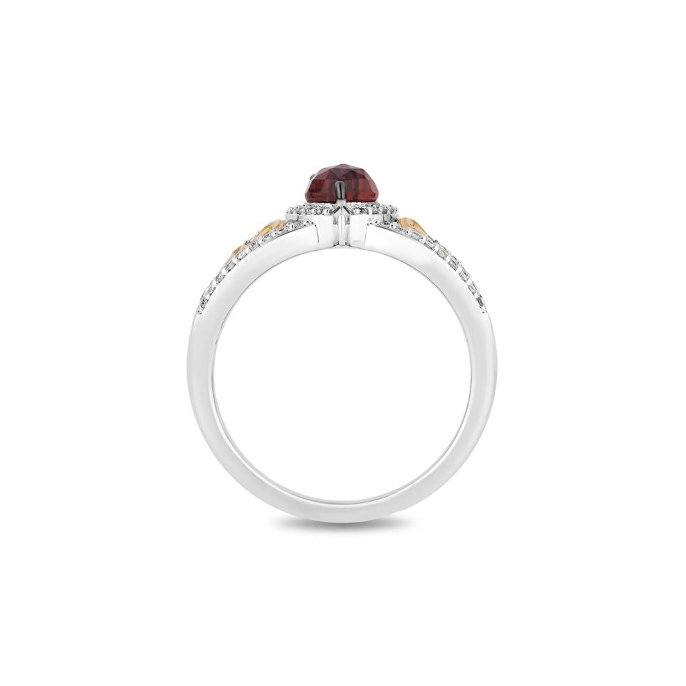 Evil Queen Garnet &amp; Diamond Ring in Sterling Silver &amp; 10K Yellow Gold (1/5 ct. tw.) – Image 2 of 4