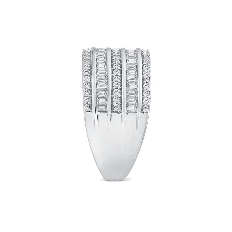Round and Baguette Multi-Row Diamond Band in 14K White Gold &#40;3 ct. tw.&#41; – Image 2 of 3