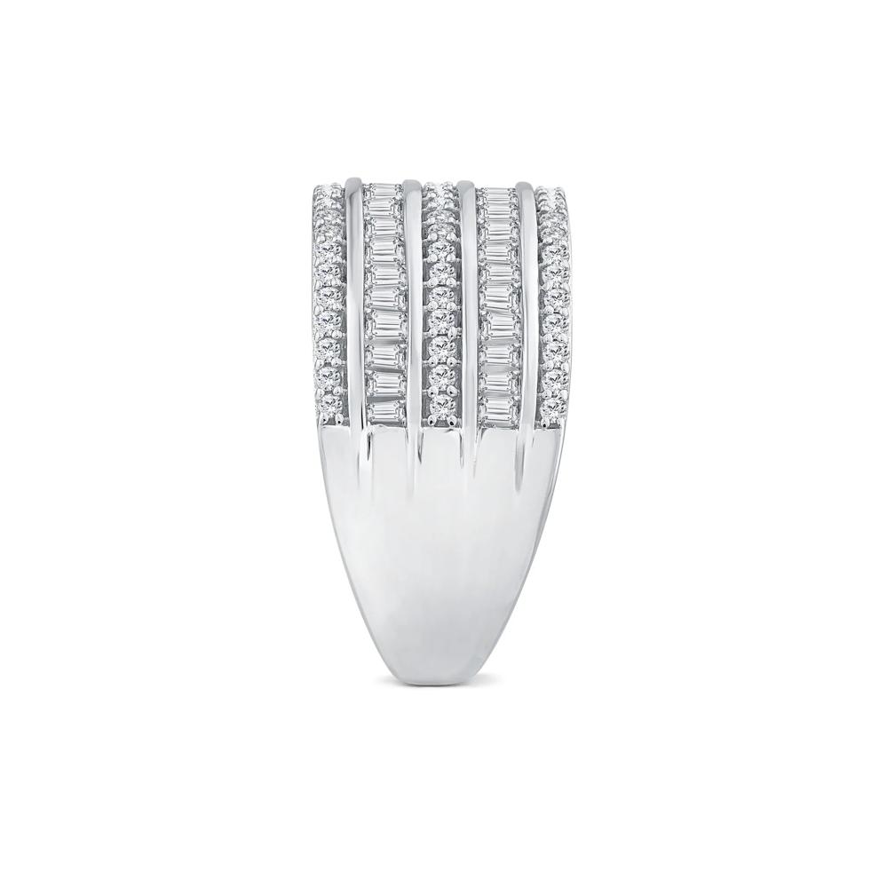 Round and Baguette Multi-Row Diamond Band in 14K White Gold (3 ct. tw.) – Image 2 of 3