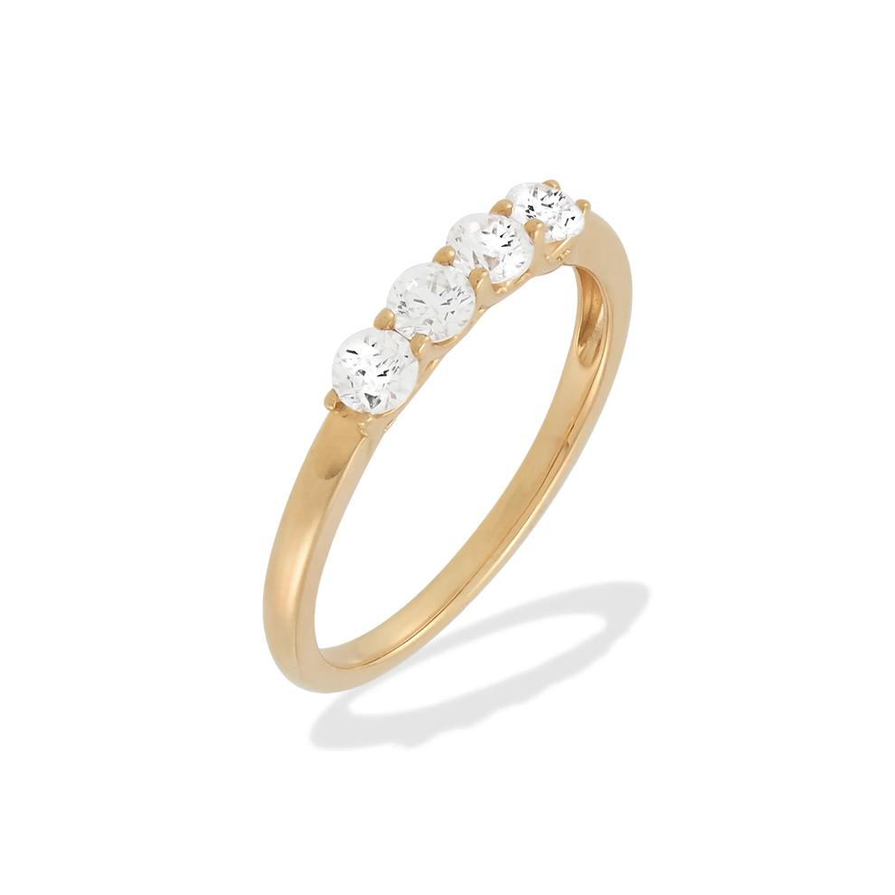 Lab Grown Diamond Round Center Three-Stone Engagement Set in 14K Yellow Gold (3 ct. tw.) – Image 6 of 6