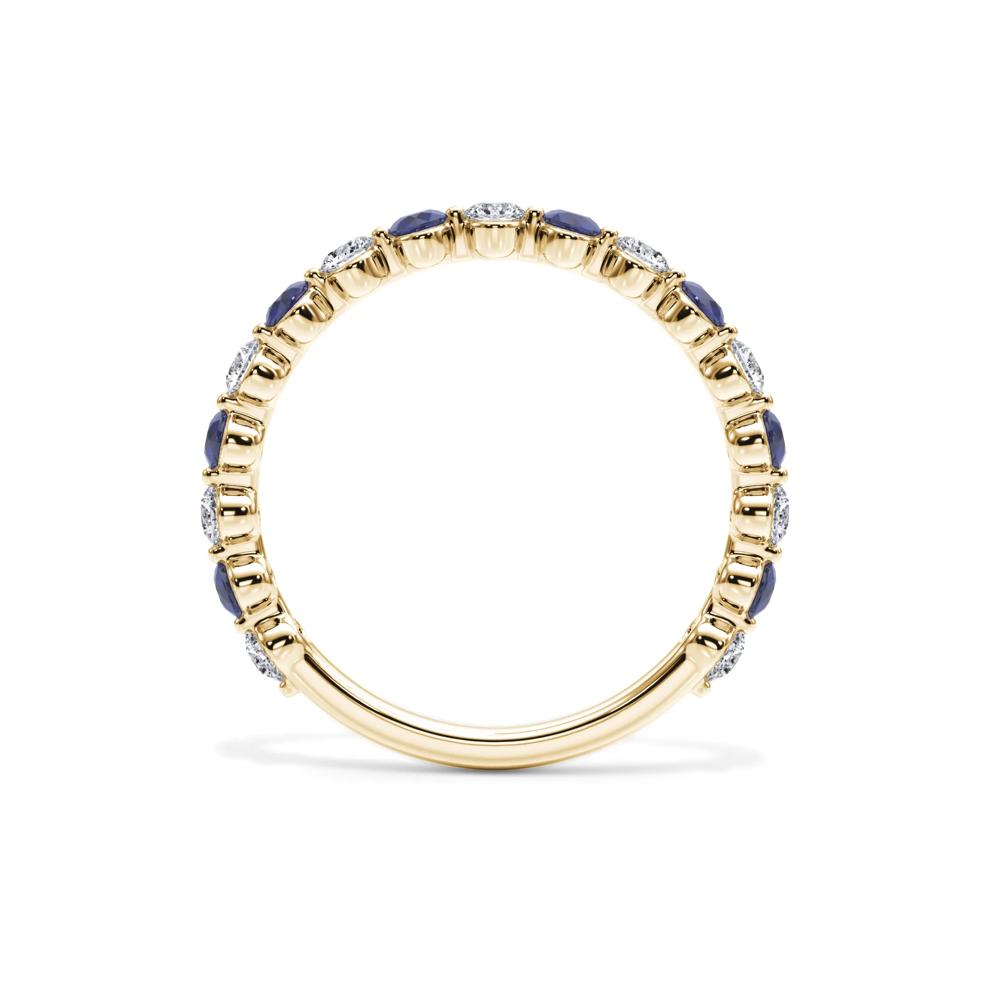 Lab Grown Diamond  &amp; Lab-Created Sapphire Half Eternity Anniversary Band in 14K Yellow Gold (1/3 ct. tw.) – Image 2 of 4