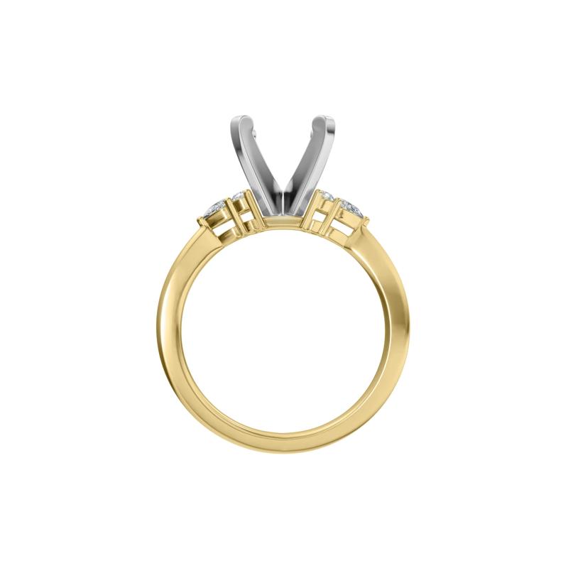 1/4 ct. tw. Diamond Semi-Mount Engagement Ring in 14k Yellow and White Gold &#40;Setting Only&#41; – Image 4 of 5