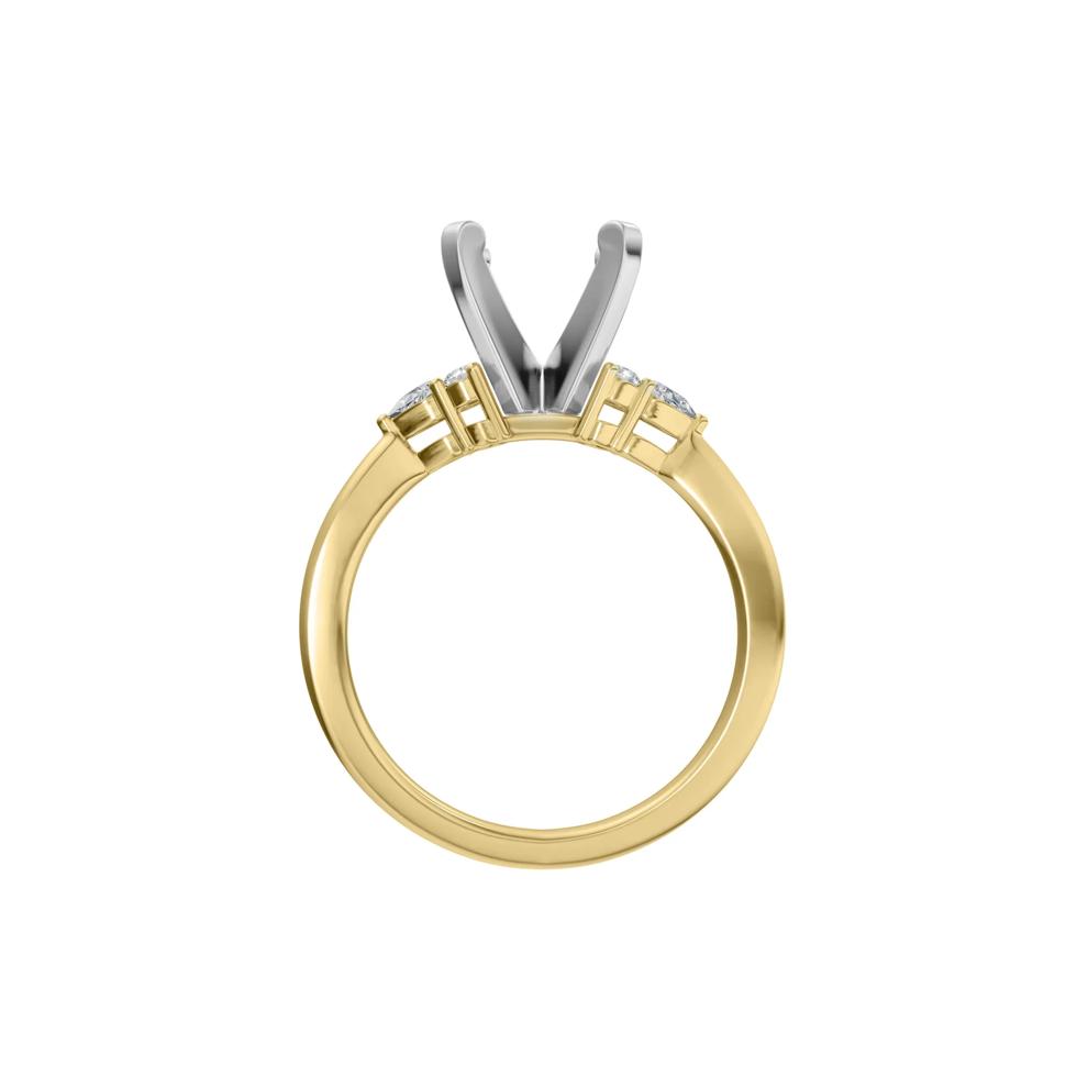 1/4 ct. tw. Diamond Semi-Mount Engagement Ring in 14k Yellow and White Gold (Setting Only) – Image 4 of 5