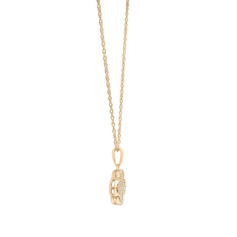 Diamond Clover Necklace in 10K Yellow Gold (1/7 ct. tw.) – Image 3 of 4