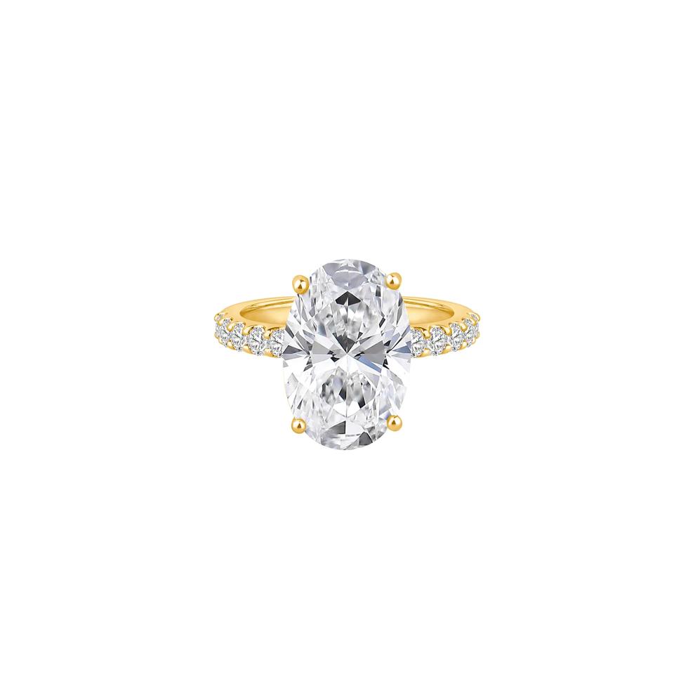 Lab Grown Diamond Oval Engagement Ring in 14K Yellow Gold (7 3/4 ct. tw.) – Image 1 of 4