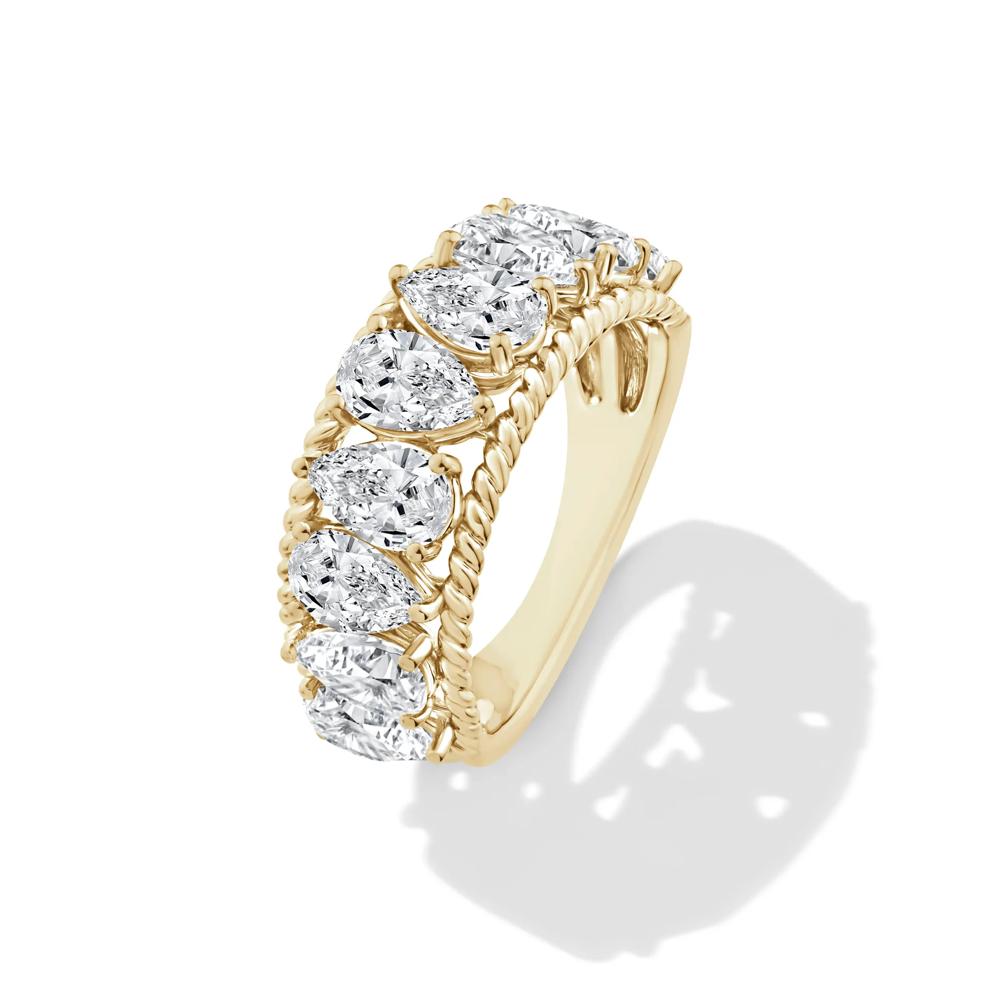 Lab Grown Diamond Pear-Shaped Anniversary Band in 10K Yellow Gold (3 ct. tw.) – Image 4 of 4