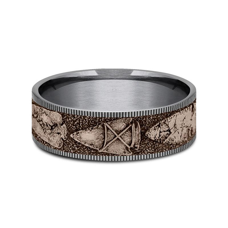Men&rsquo;s Arrowhead Wedding Band, 7.5MM – Image 1 of 3