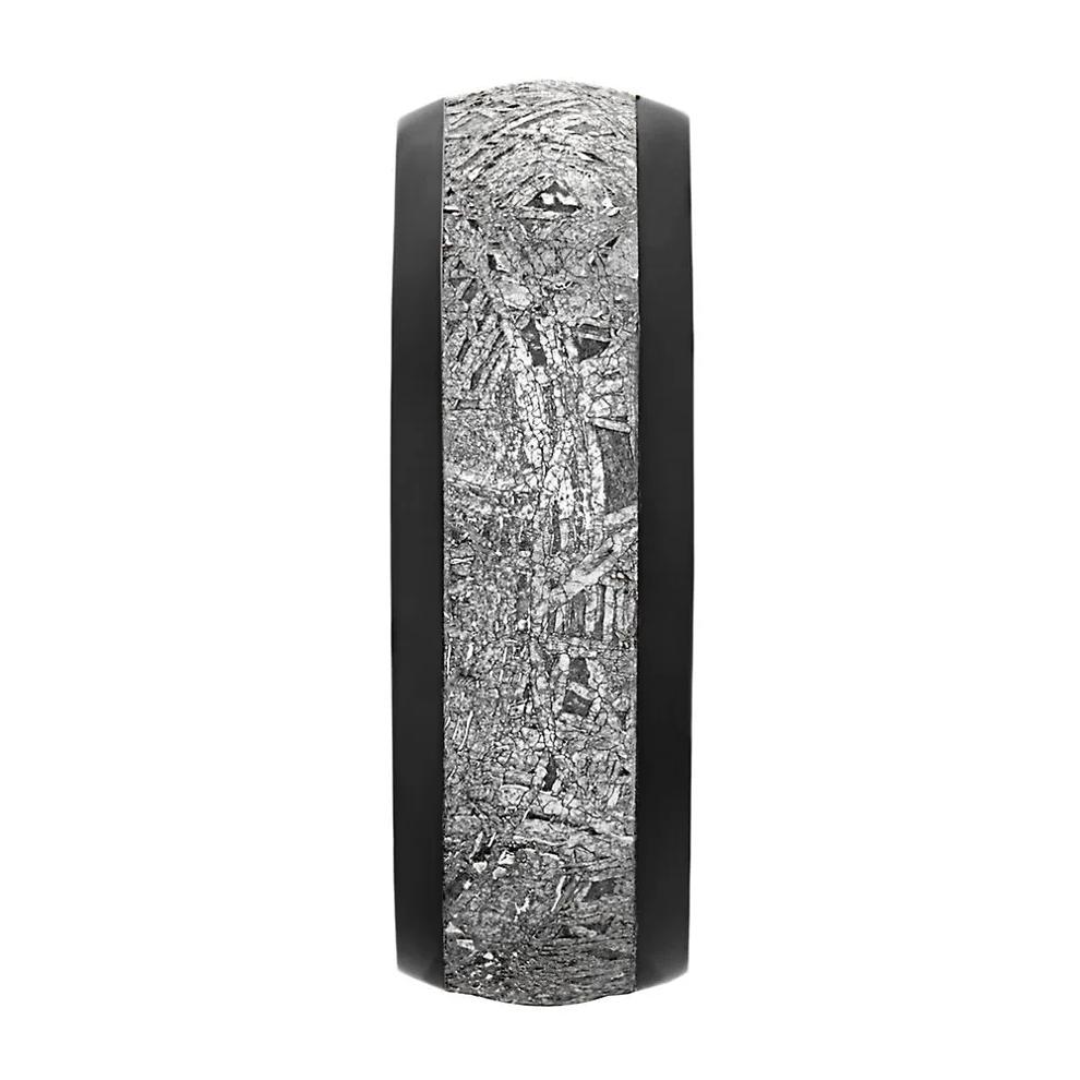 Men's Band in Zirconium &amp; Meteorite, 8MM – Image 4 of 4