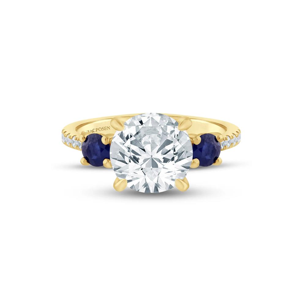 Lab Grown Diamond and Blue Sapphire Engagement Ring in 14K Yellow Gold (3 1/7 ct. tw.) – Image 1 of 3