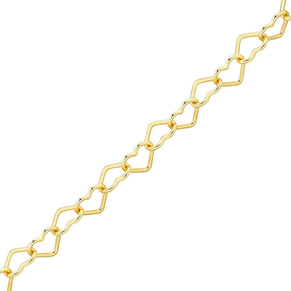 Heart-Link Bracelet in Vermeil, 7.5" – Image 2 of 4