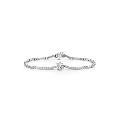 Lab Grown Diamond Starburst Cluster Tennis Bracelet in 14K White Gold (3 1/2 ct. tw.)