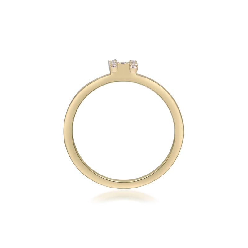 Diamond Accent "H" Initial Ring in 10K Yellow Gold – Image 2 of 5
