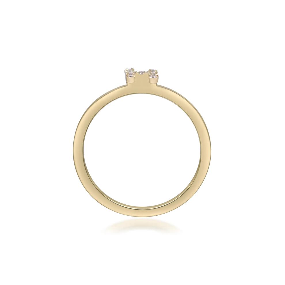 Diamond Accent "H" Initial Ring in 10K Yellow Gold – Image 2 of 5