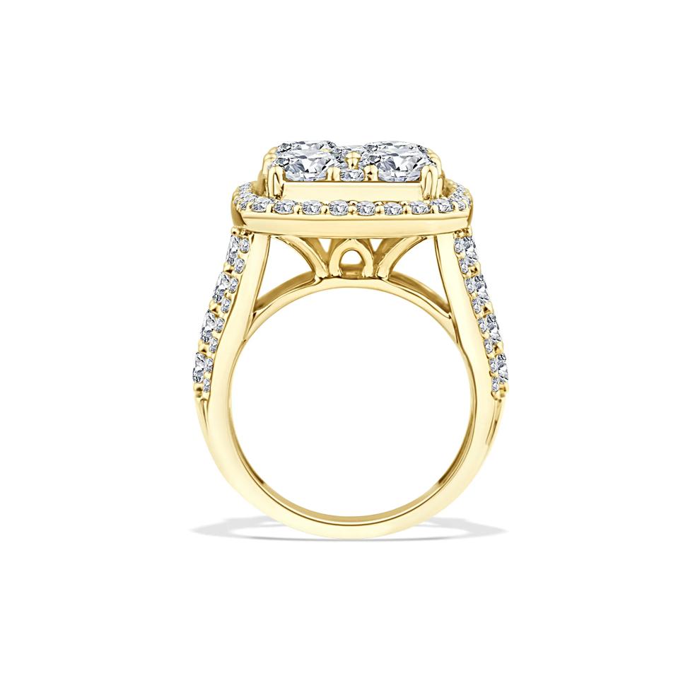 Lab Grown Diamond Halo Center Composite Engagement Ring in 10K Yellow Gold (5 ct. tw.) – Image 2 of 4