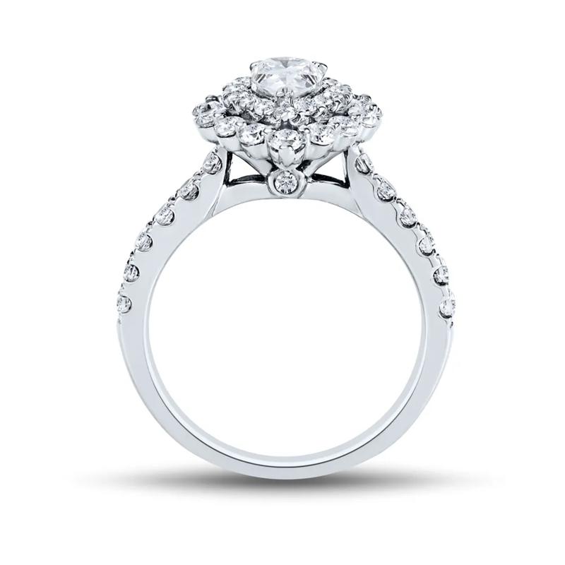 1 1/2 ct. tw. Diamond Halo Engagement Ring in 14K White Gold – Image 2 of 3