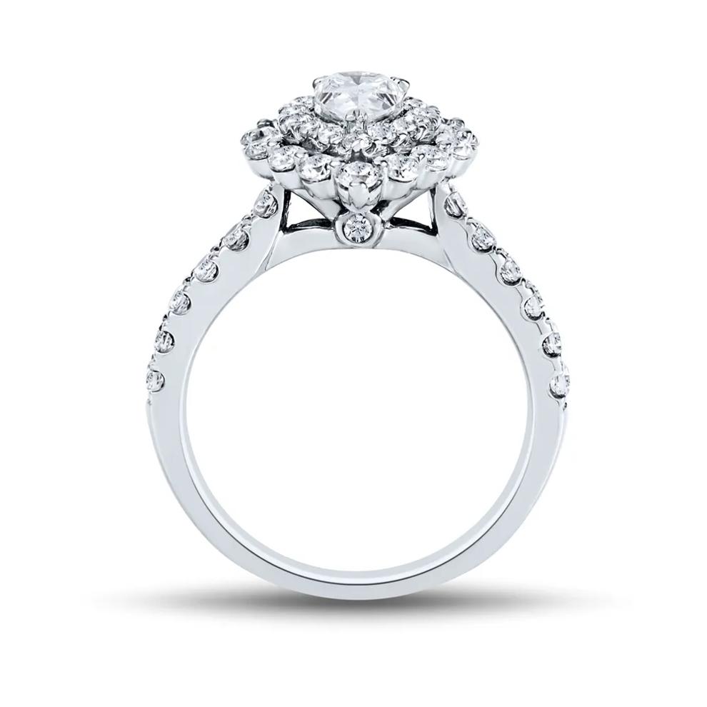 1 1/2 ct. tw. Diamond Halo Engagement Ring in 14K White Gold – Image 2 of 3