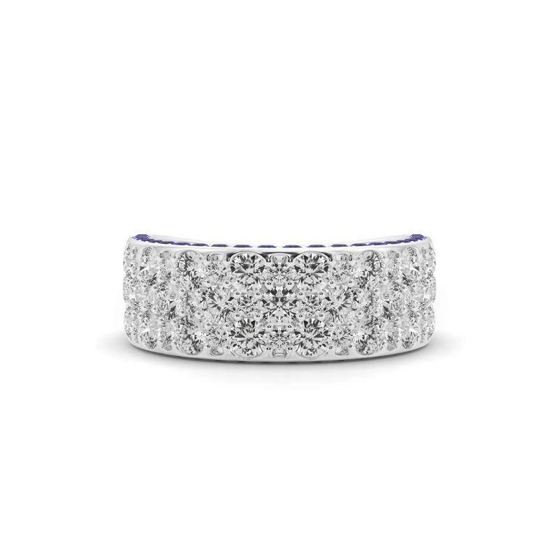 Diamond and Blue Sapphire Anniversary Band in 14K White Gold &#40;2 ct. tw.&#41; – Image 1 of 5