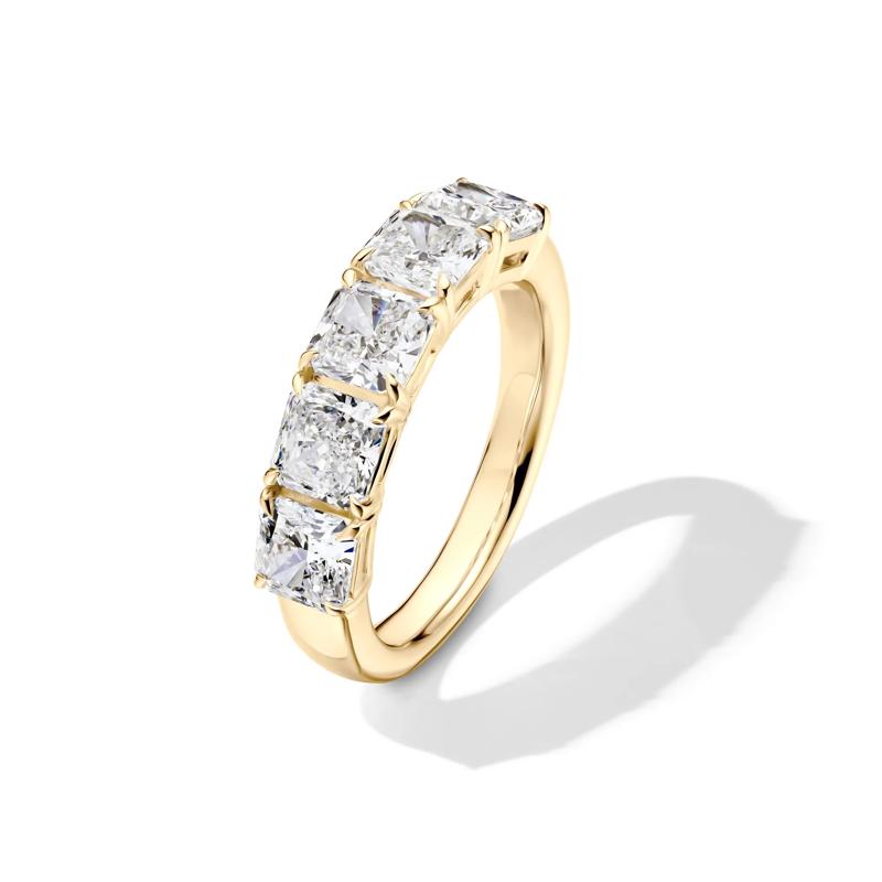 Lab Grown Diamond Five-Stone Anniversary Band in 14K Yellow Gold (3 ct. tw.) – Image 4 of 4