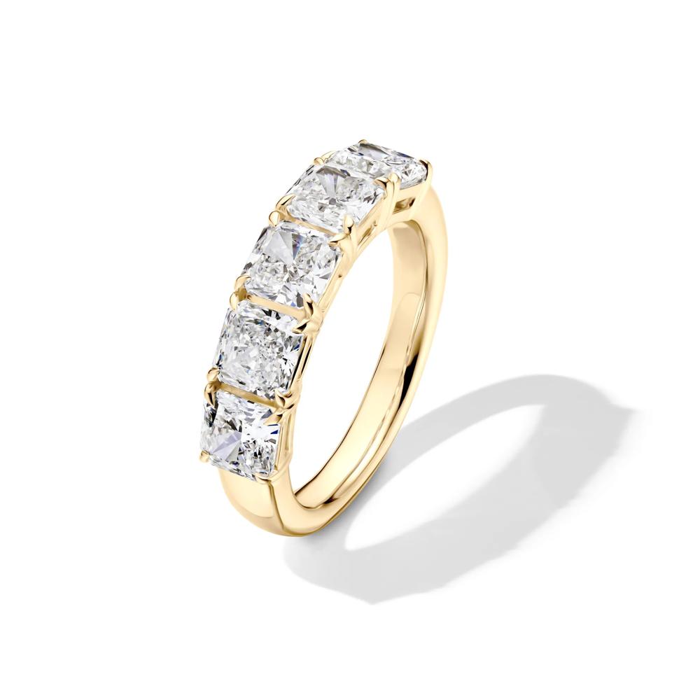 Lab Grown Diamond Five-Stone Square Anniversary Band in 14K Yellow Gold (3 ct. tw.) – Image 4 of 5