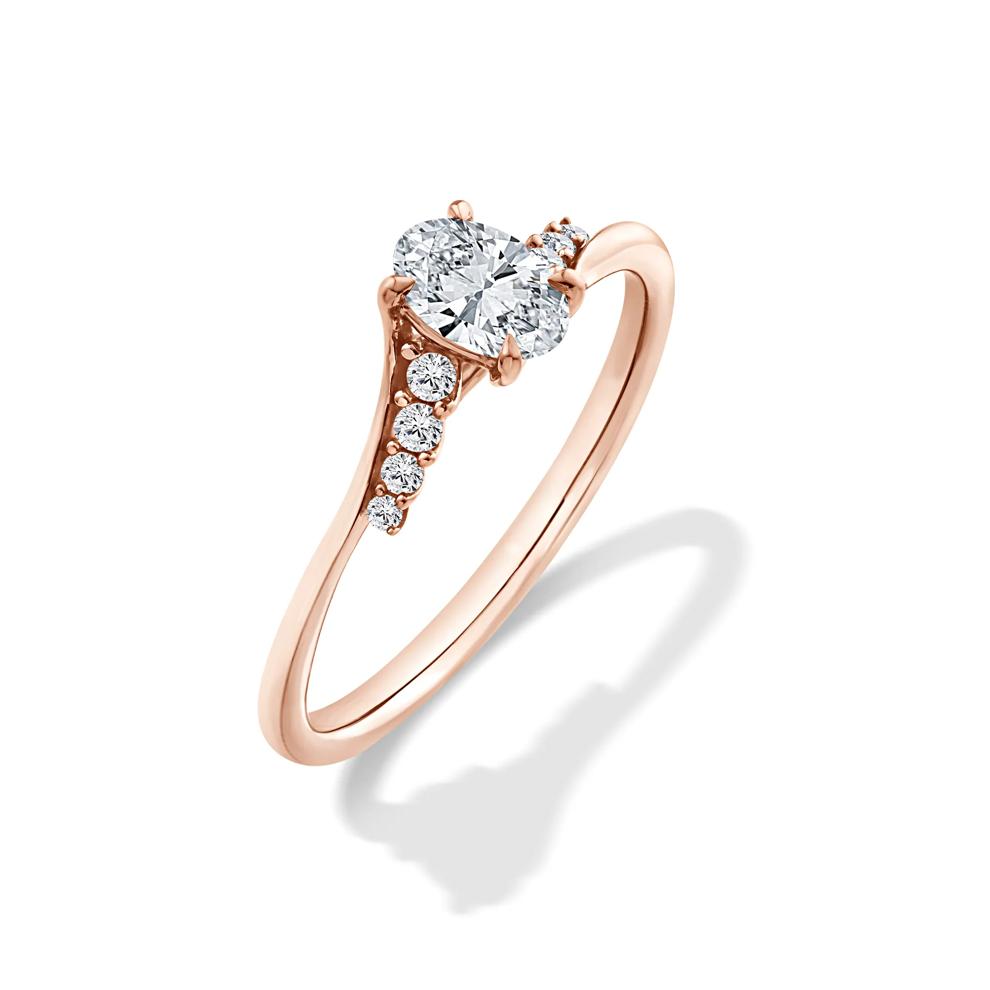 Lab Grown Diamond Oval Center Promise Ring in 10K Rose Gold (1/2 ct. tw.) – Image 4 of 4