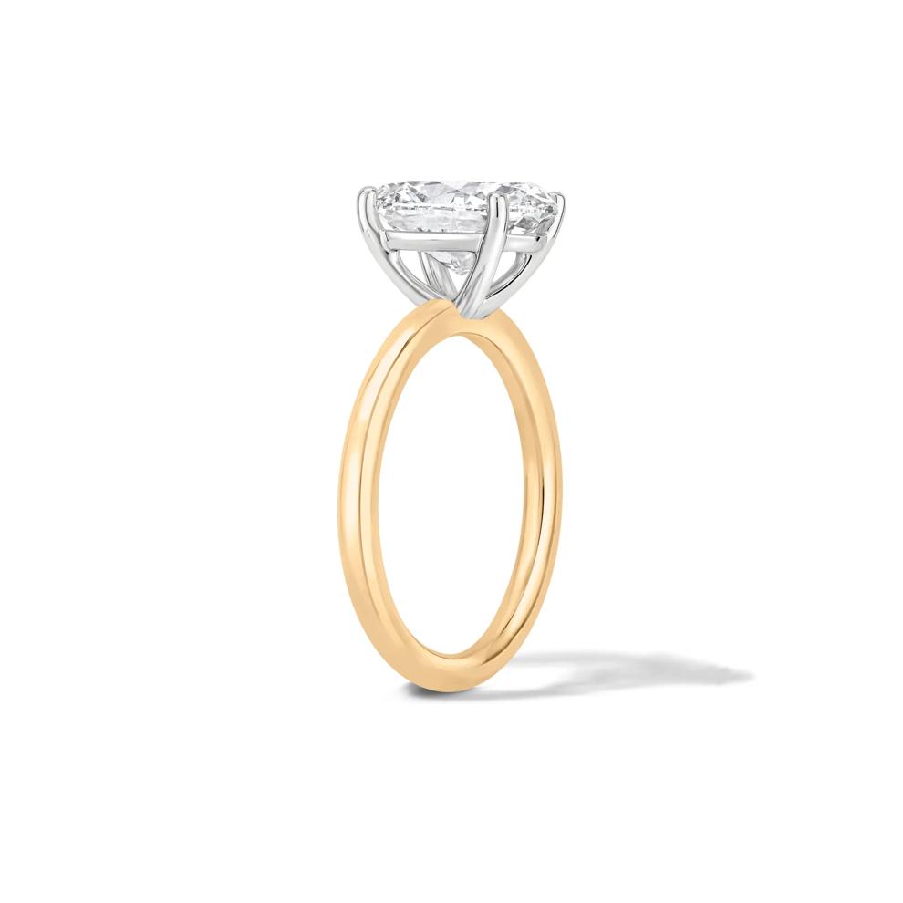Lab Grown Diamond Oval Solitaire Engagement Ring in 14K Yellow &amp; White Gold (3 ct.) – Image 3 of 4