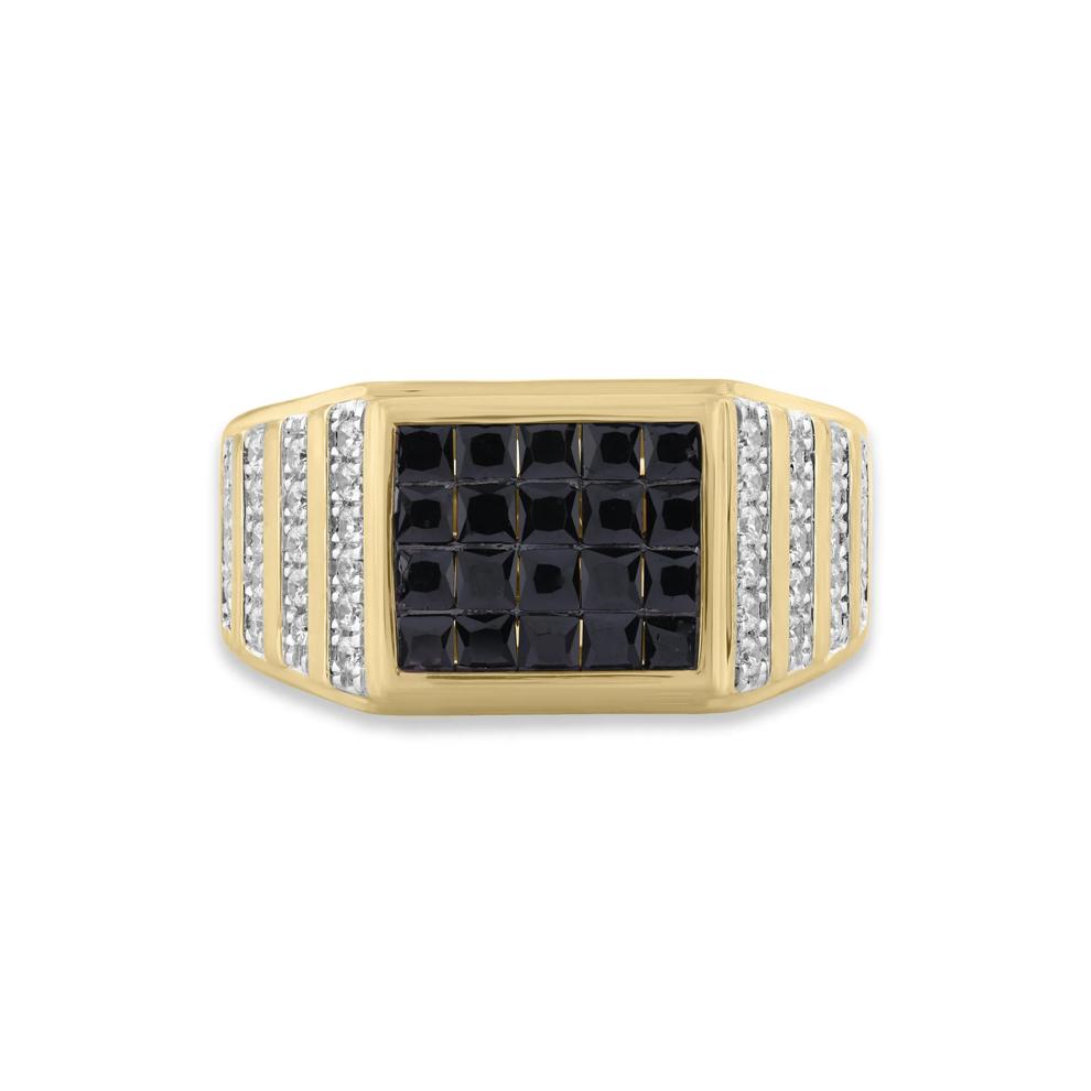 Men's Black Diamond Ring in 10K Yellow Gold (1 1/2 ct. tw.) – Image 1 of 4