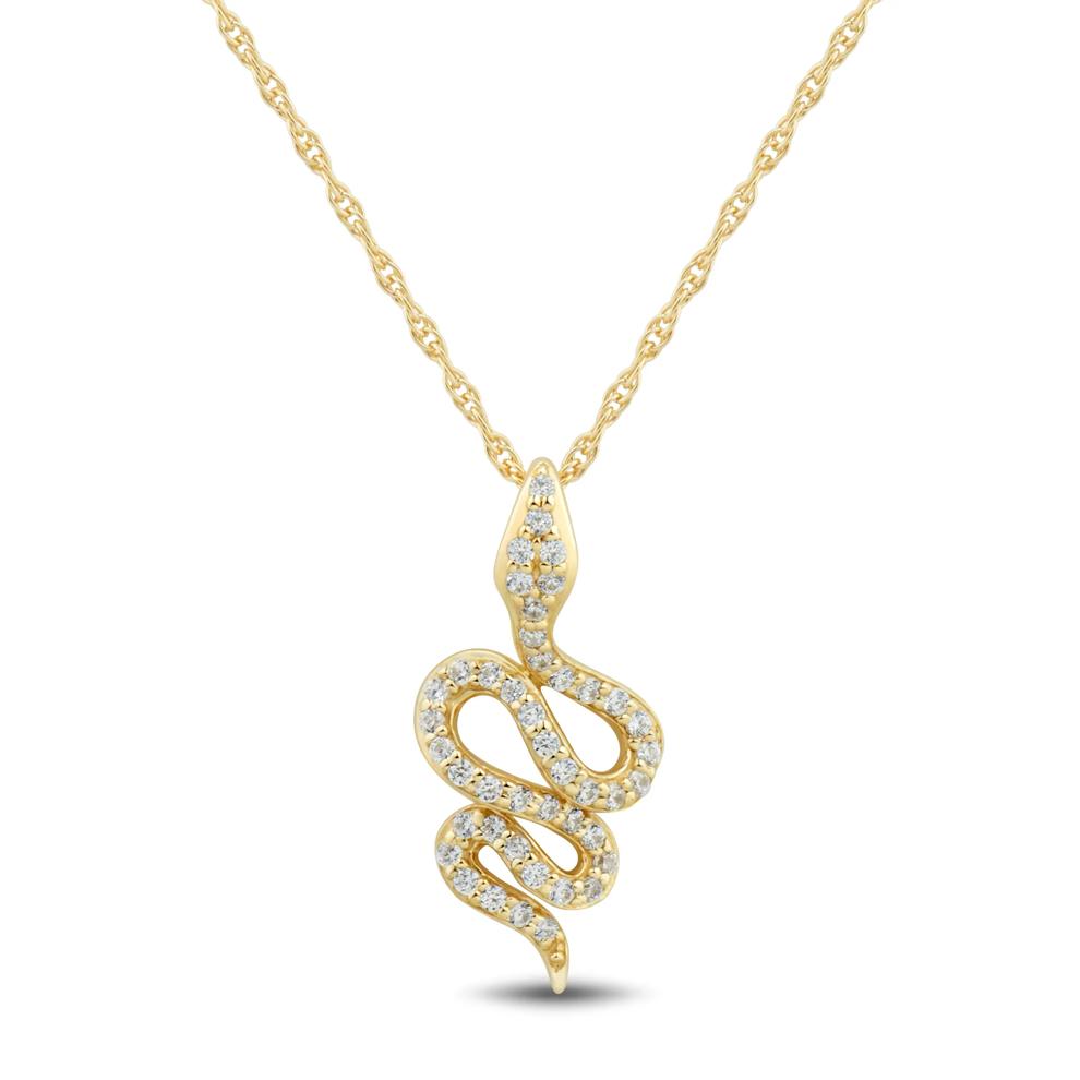 Diamond Snake Pendant in 10K Yellow Gold (1/10 ct. tw.) – Image 1 of 3