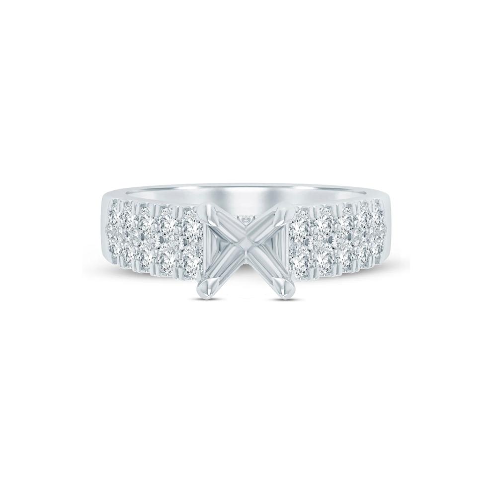 Lab Grown Diamond Double-Row Semi-Mount Ring in 14K White Gold (1 ct. tw.) – Image 2 of 6
