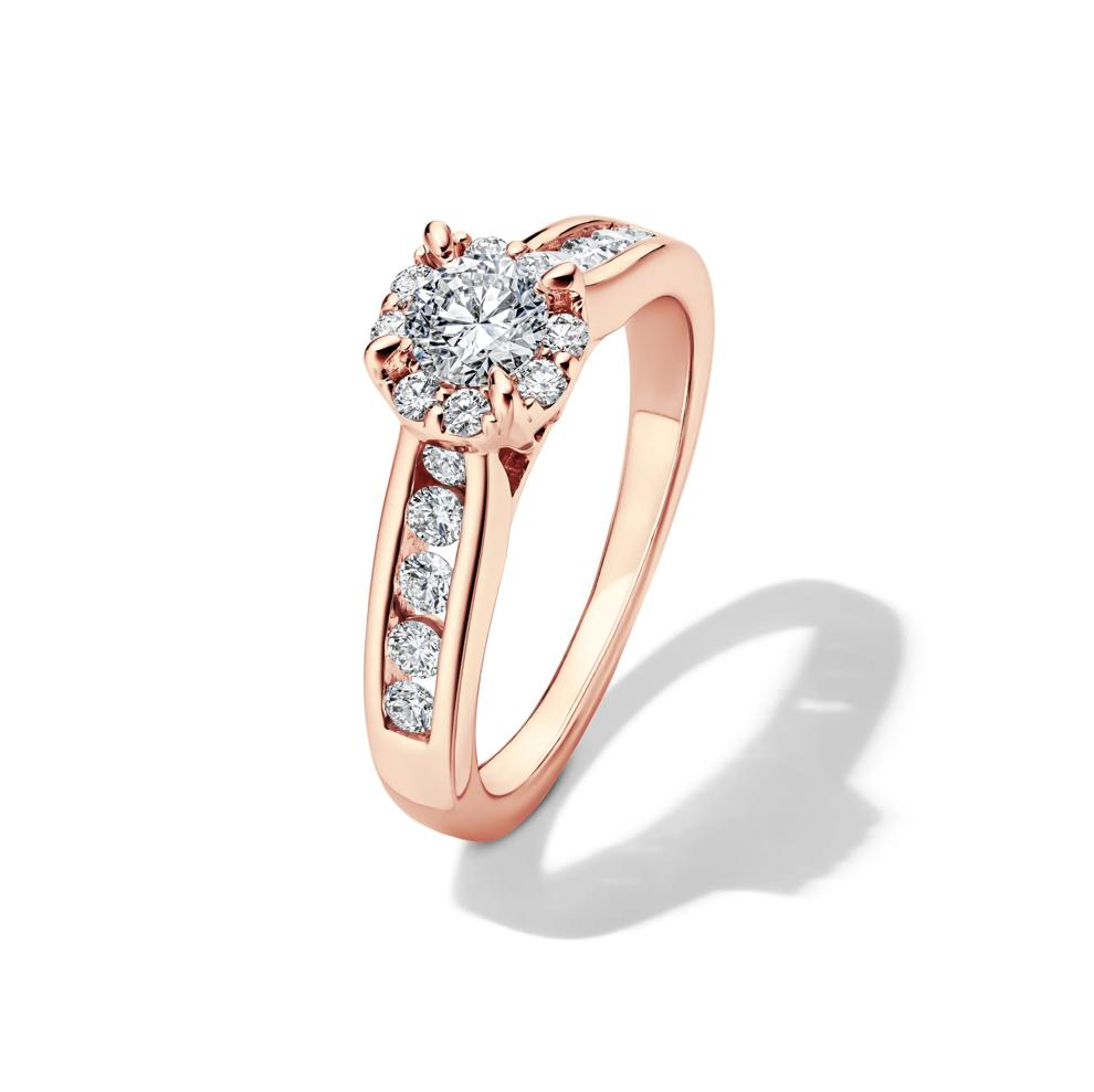 Diamond Halo Engagement Ring in 14K Rose Gold (7/8 ct. tw.) – Image 4 of 4
